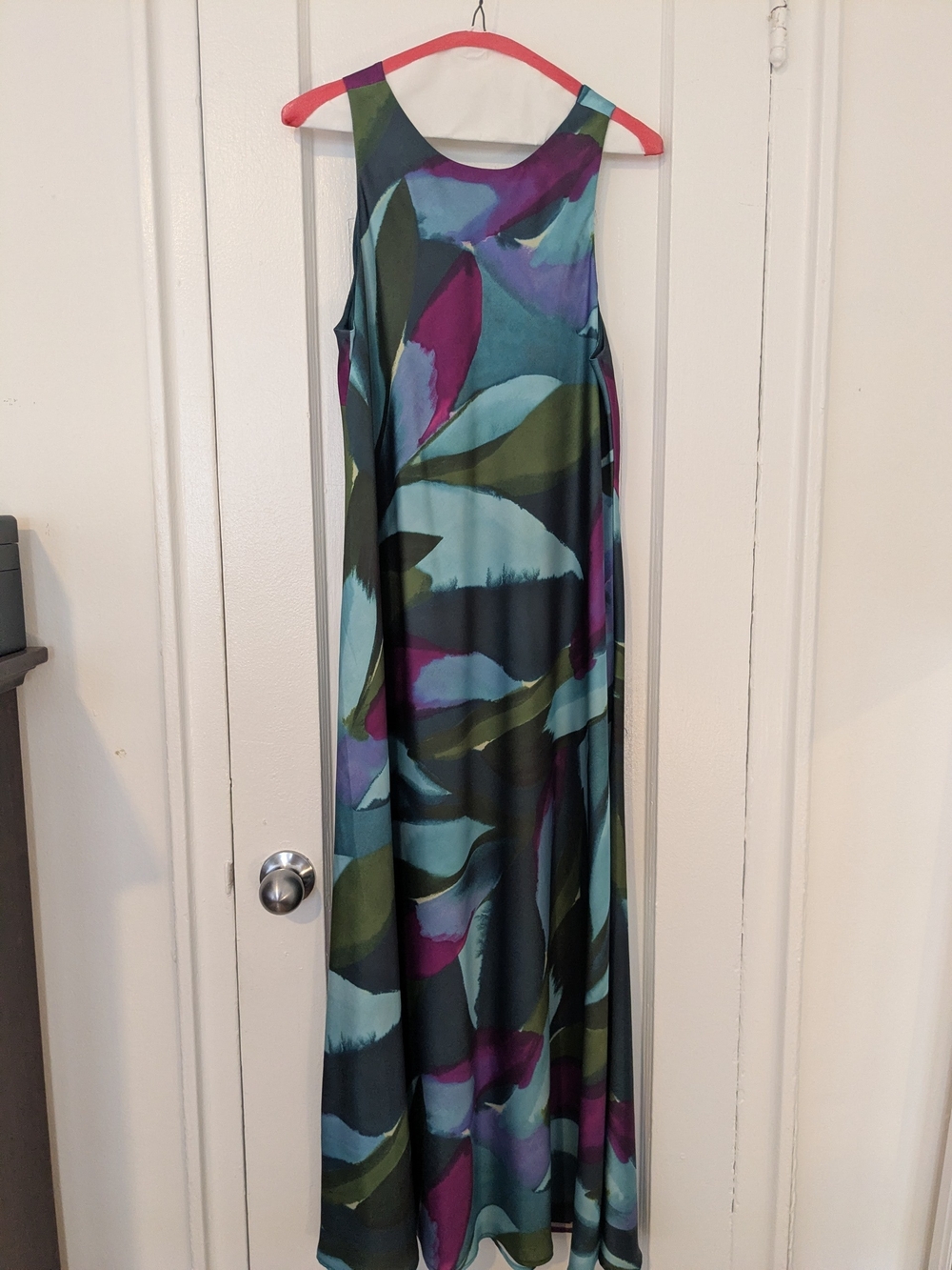 Banana Republic Teal, Olive & Plum Sleeveless Maxi Dress